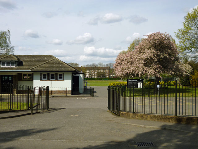 Entrance to the pavilion at Vine Road Recreation Ground, where the Barnes Common Autumn Fayre will take place on 17 October.